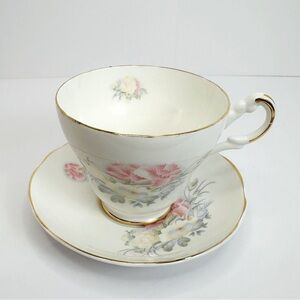 Vintage Argyle English Bone China Teacup and Saucer Set